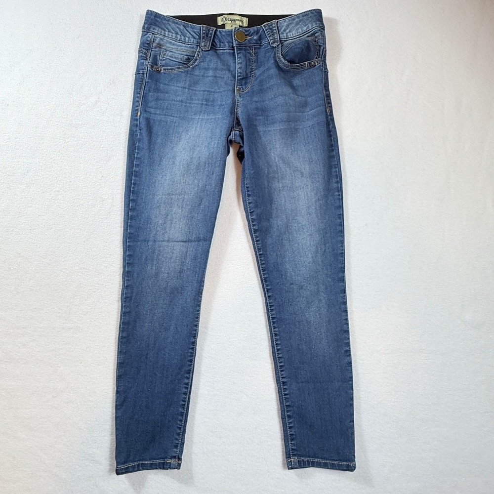 Democracy Ab'solution Skinny Jeans Women 6 Blue Stretch Distressed Slimming